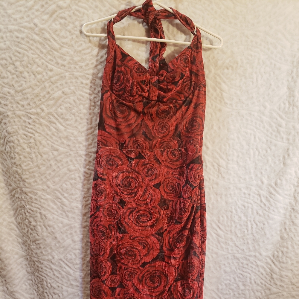 Tatyana Red Rose Wiggle Dress
